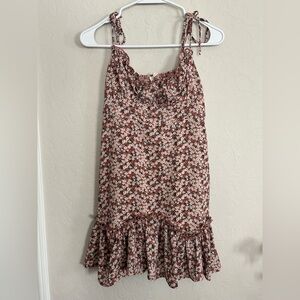 Floral Brown Kids Dress